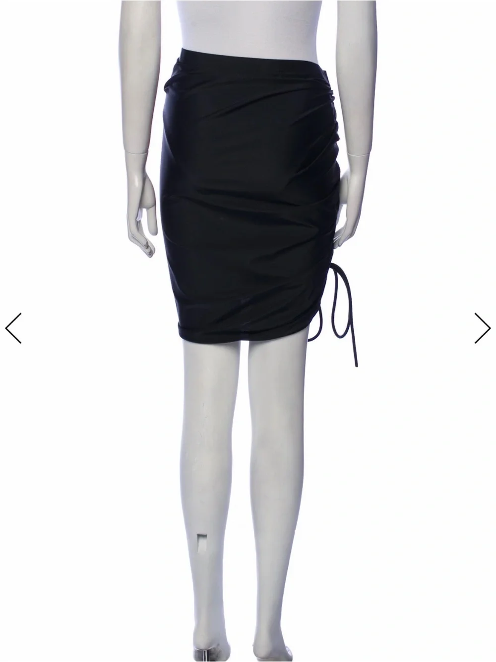 Balenciaga Black Ruched Side-Drawstring Mini Skirt